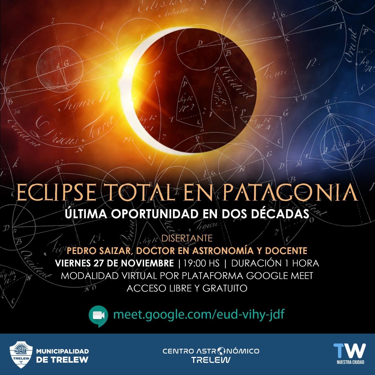El Centro Astronómico presenta disertación “Eclipse total en Patagonia”