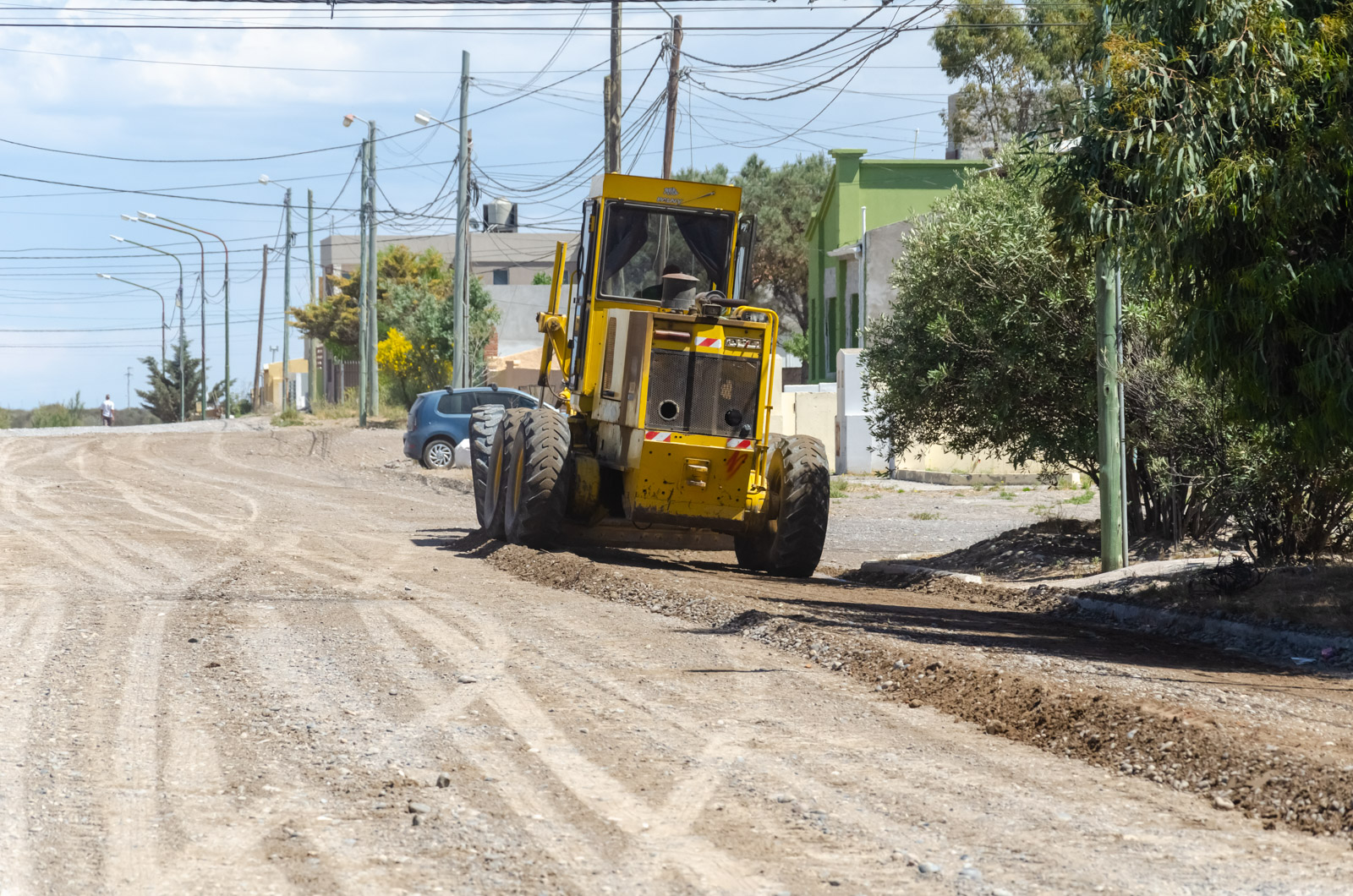 Obras Públicas despliega plan de repaso de calles y demarcación vial en Playa Unión de cara a la temporada de verano