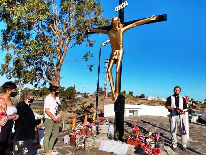 Inauguraron la restauración de la escultura del Cristo, a 20 años de su emplazamiento