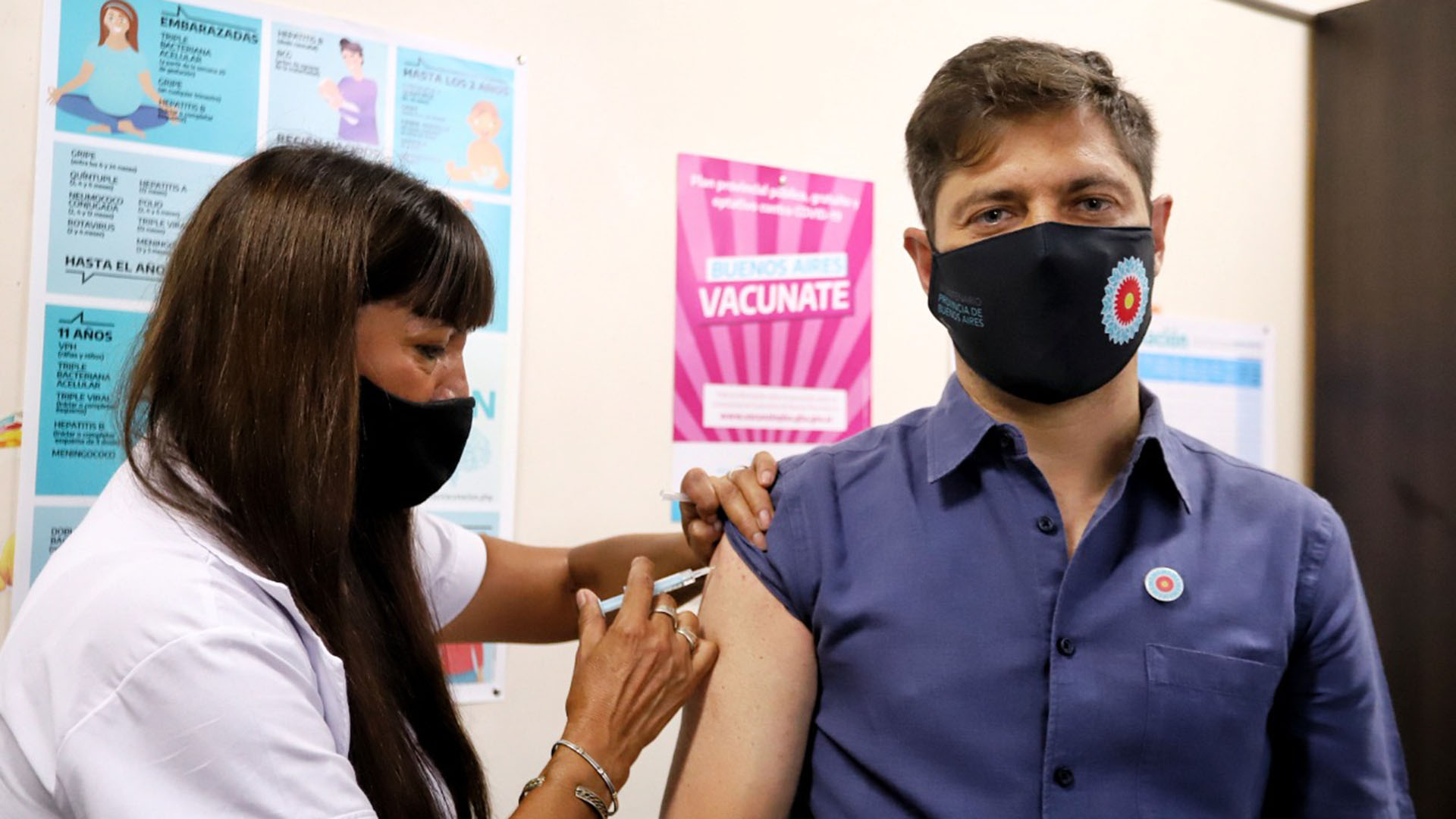 Kicillof se aplicó la vacuna contra el coronavirus y dio por iniciada la campaña en la provincia de Buenos Aires
