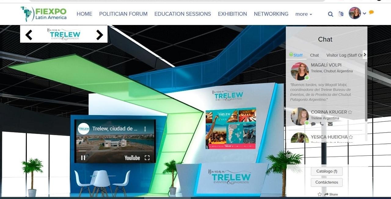 Trelew participó de la feria virtual de turismo de reuniones más importante de América Latina