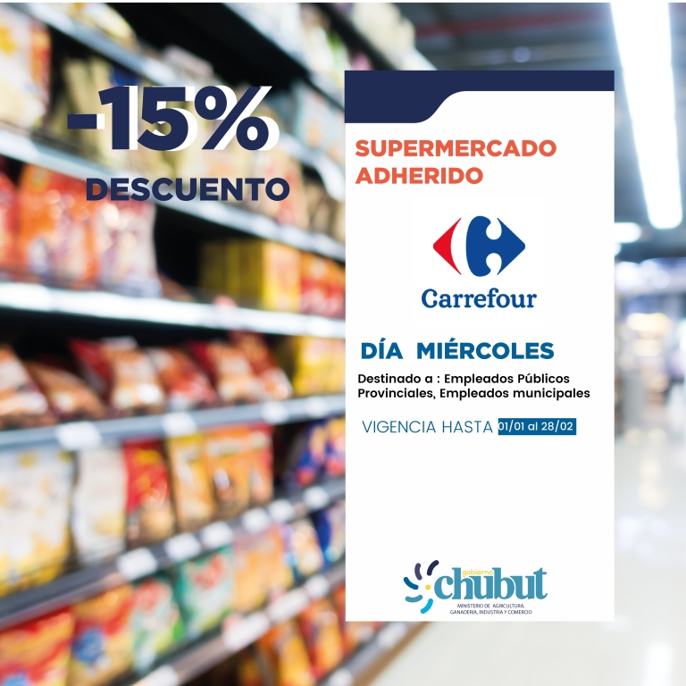 El Gobierno de Chubut renovó acuerdo de descuentos de hasta el 15% para empleados provinciales en cadenas de supermercados