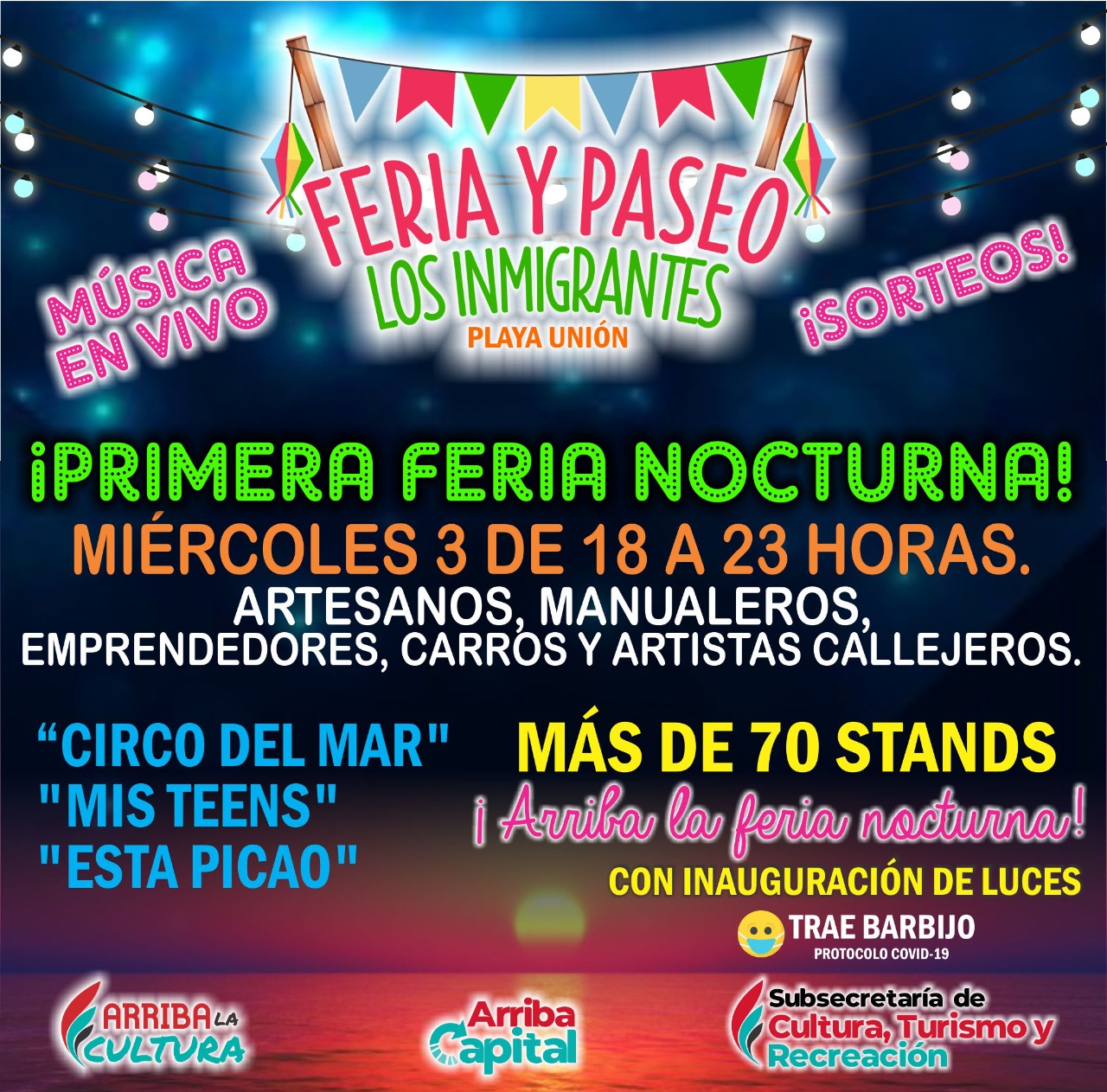 Se viene la primera feria nocturna en la plaza de los Inmigrantes