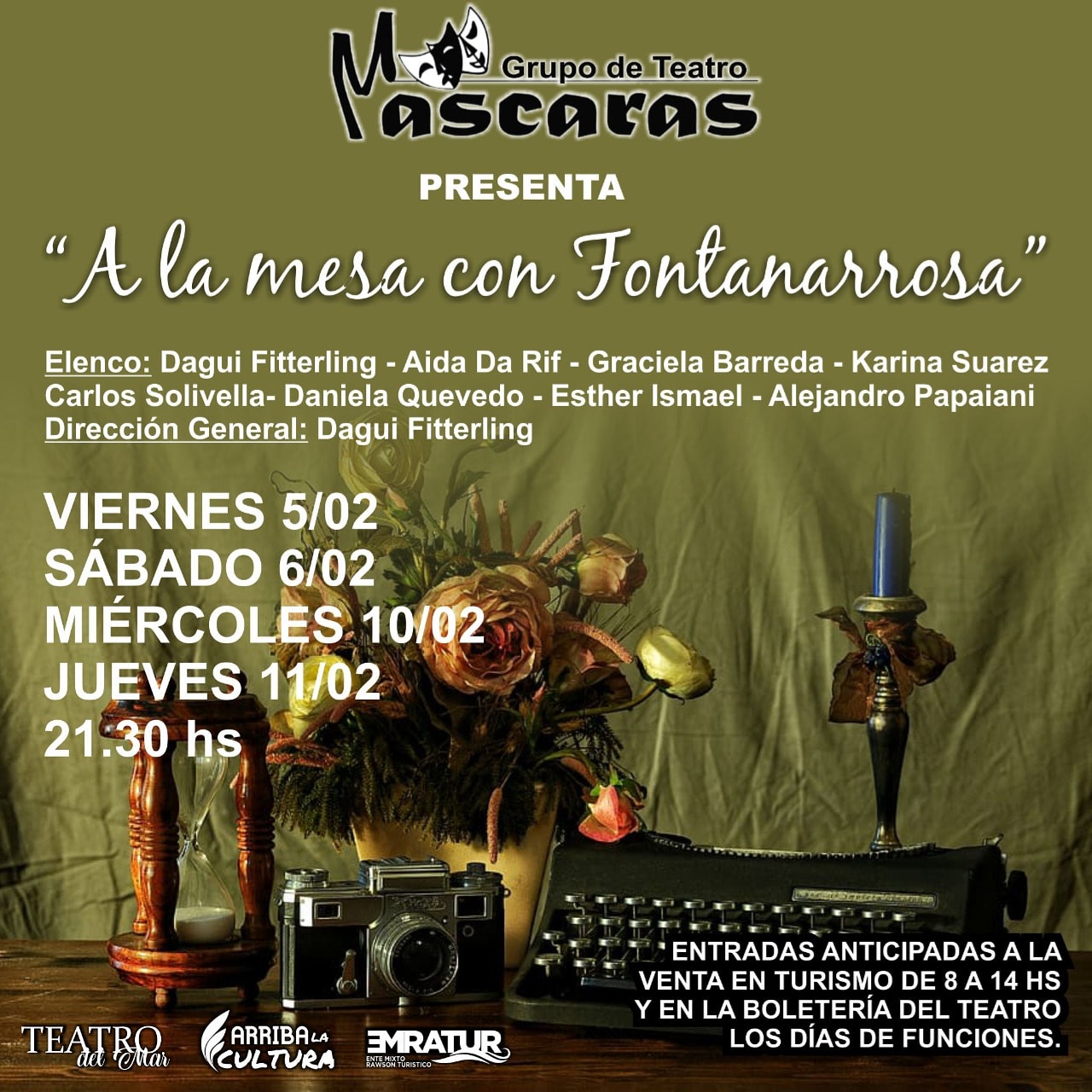 “A la mesa con Fontanarrosa”, se presentará en el “Teatro del Mar”