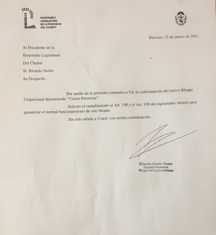 Eliceche oficializó su salida del PJ: Conformó el bloque “Visión Peronista” y ya hay seis estructuras políticas diferentes en la Legislatura