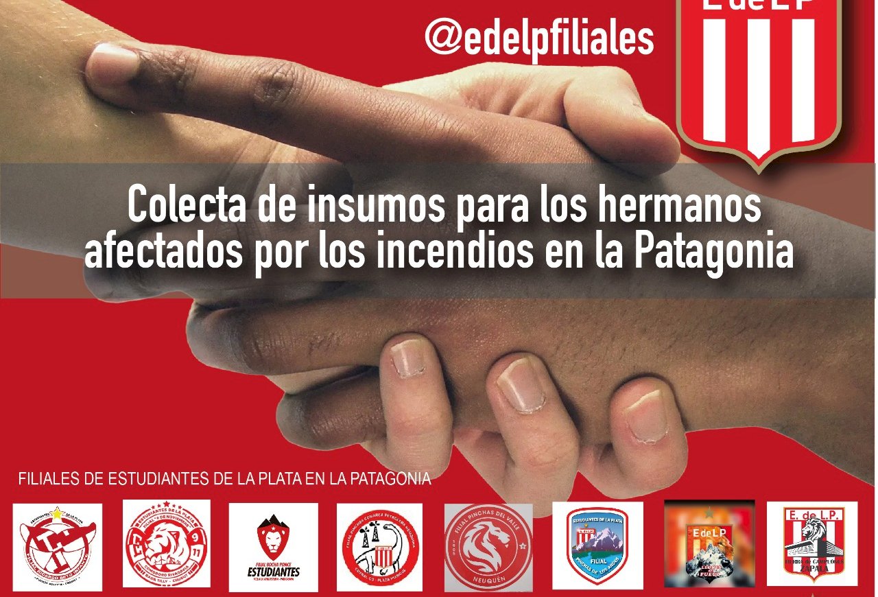 El fútbol platense solidario: Estudiantes y Gimnasia de La Plata iniciaron colectas para ayudar a los damnificados por los incendios en Chubut