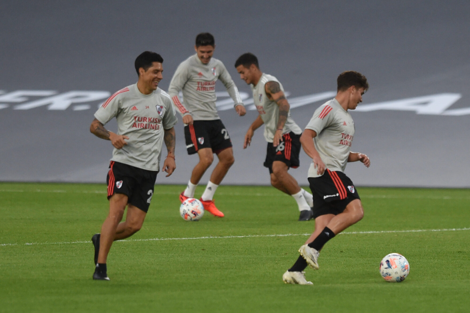 River se entrenó en el Monumental sin Angileri y con Montiel de forma diferenciada