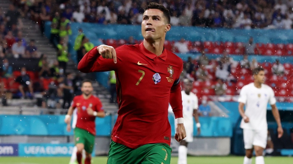 Cristiano Ronaldo marcó un nuevo récord en el empate de Portugal con Francia en la Eurocopa