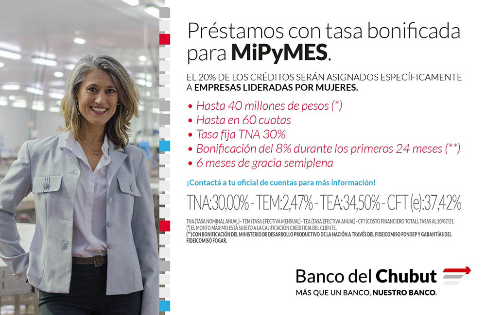 Banco del Chubut duplica montos de préstamos para PyMEs