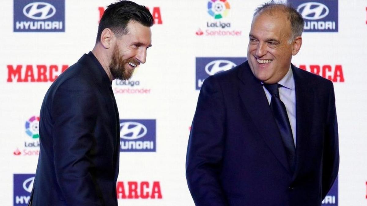 Tebas: “No fue por una decisión económica la salida de Messi del Barcelona”