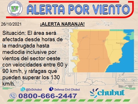 Recomiendan no viajar por rutas nacionales ni provinciales por vigencia de alerta naranja por fuertes vientos