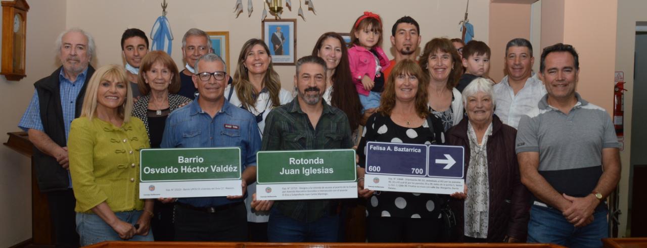 Rawson: Concejales asignaron el nombre de reconocidos vecinos a calles y sitios de la capital