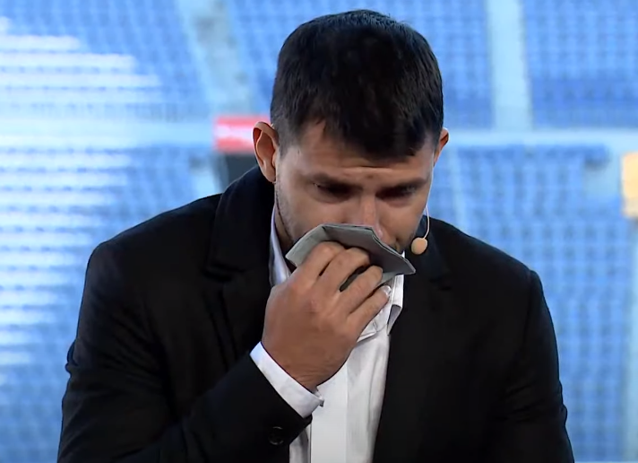 Kun Agüero anunció su retiro entre lágrimas: “Primero está mi salud”