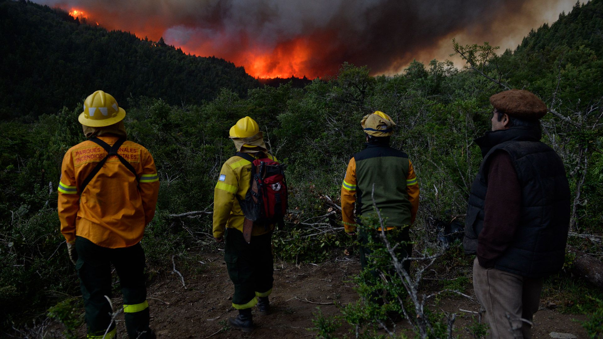 Rescataron los cuerpos de los dos tripulantes del helicóptero que cayó durante los incendios en Neuquén