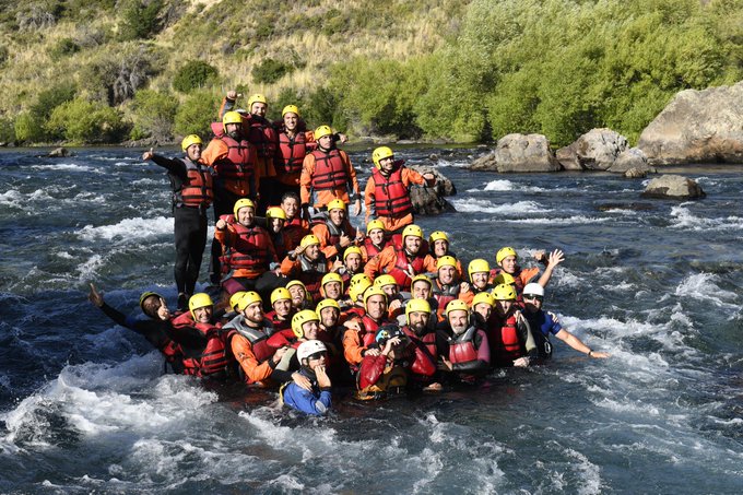 Gallardo llevó al plantel de River Plate a hacer rafting en plena pretemporada