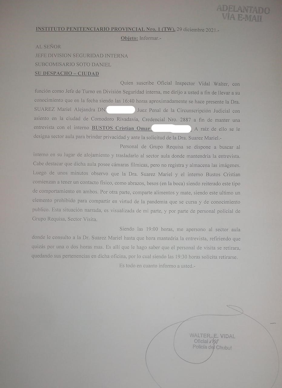 Iniciaron un sumario a la jueza Mariel Suárez por visitar a “Mai” Bustos y la Policía advirtió que estuvieron “a los abrazos, besos y compartiendo mate”