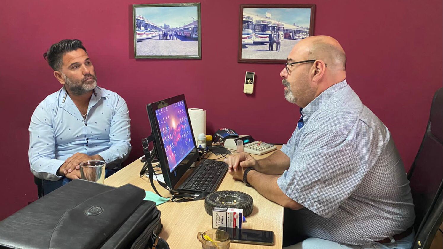 Mamet evaluó junto a Febrero la problemática del transporte urbano en Trelew