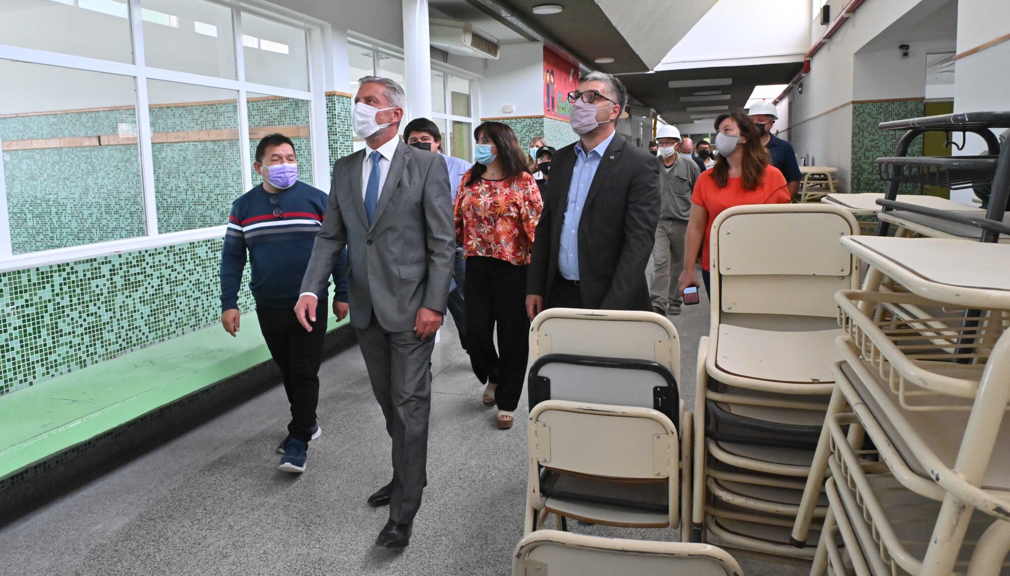 Arcioni supervisó obras de refacción en escuelas de Trelew