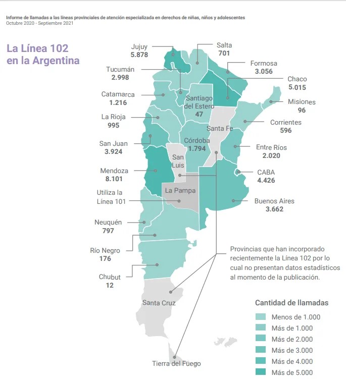 Chubut fue la provincia que menos llamadas telefónicas recibió al 102 por maltrato y abandono de niños, niñas y adolescentes