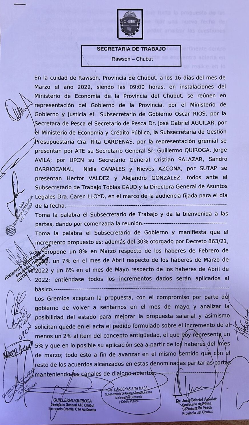 El Gobierno acordó aumento salarial del 21% con trabajadores de la Secretaría de Pesca
