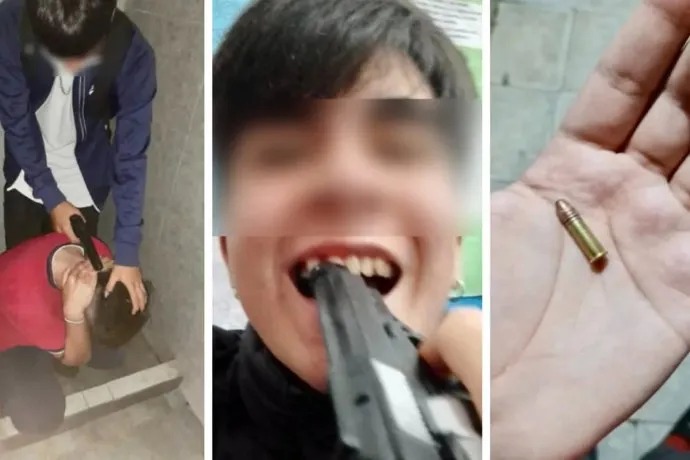 Un alumno llevó un arma a la escuela y simuló disparar a sus compañeros