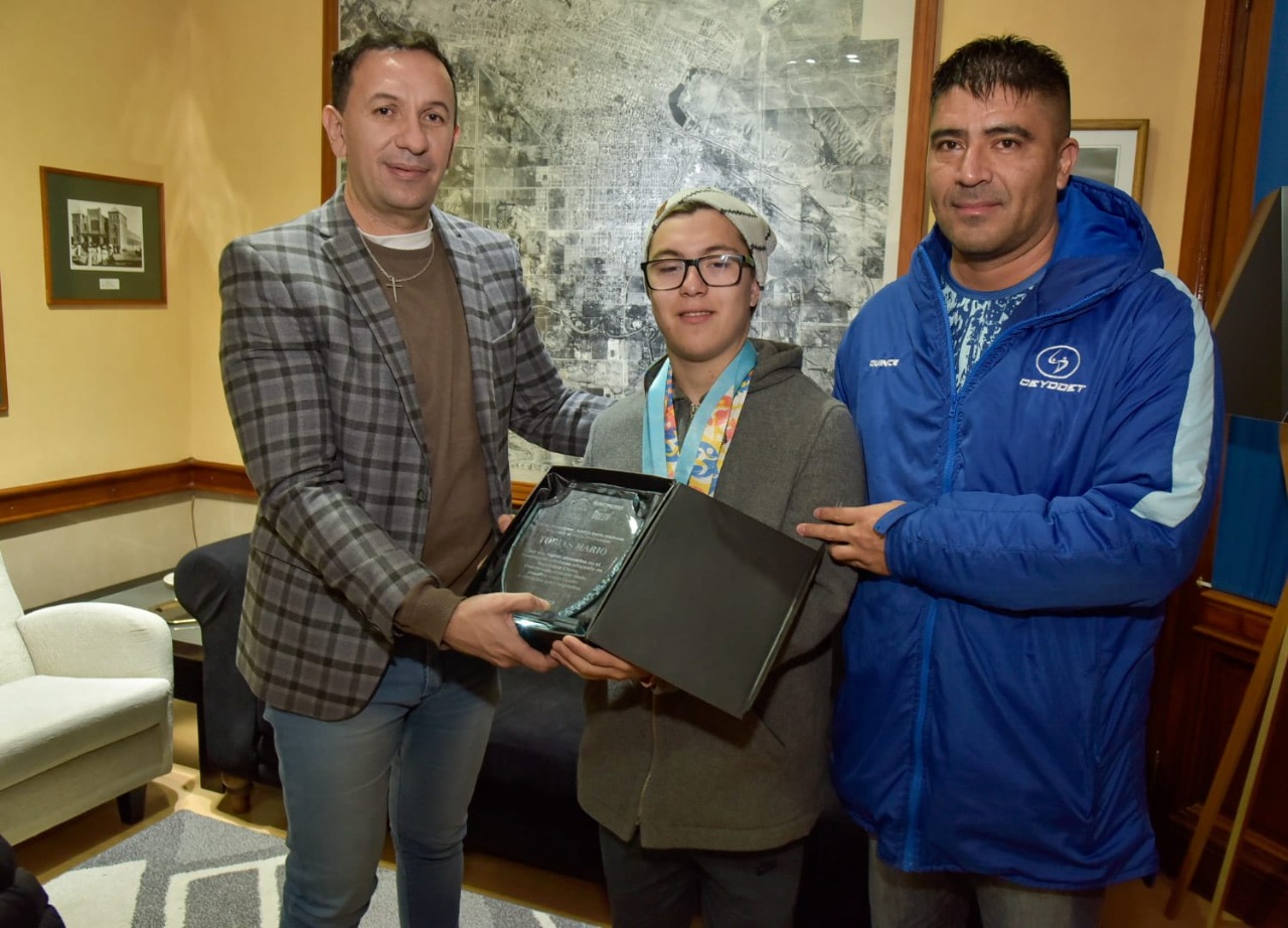 Tras su arribo a Trelew, Tobías Mario agradeció el recibimiento y avisó que comenzará a prepararse para el Mundial de Turquía