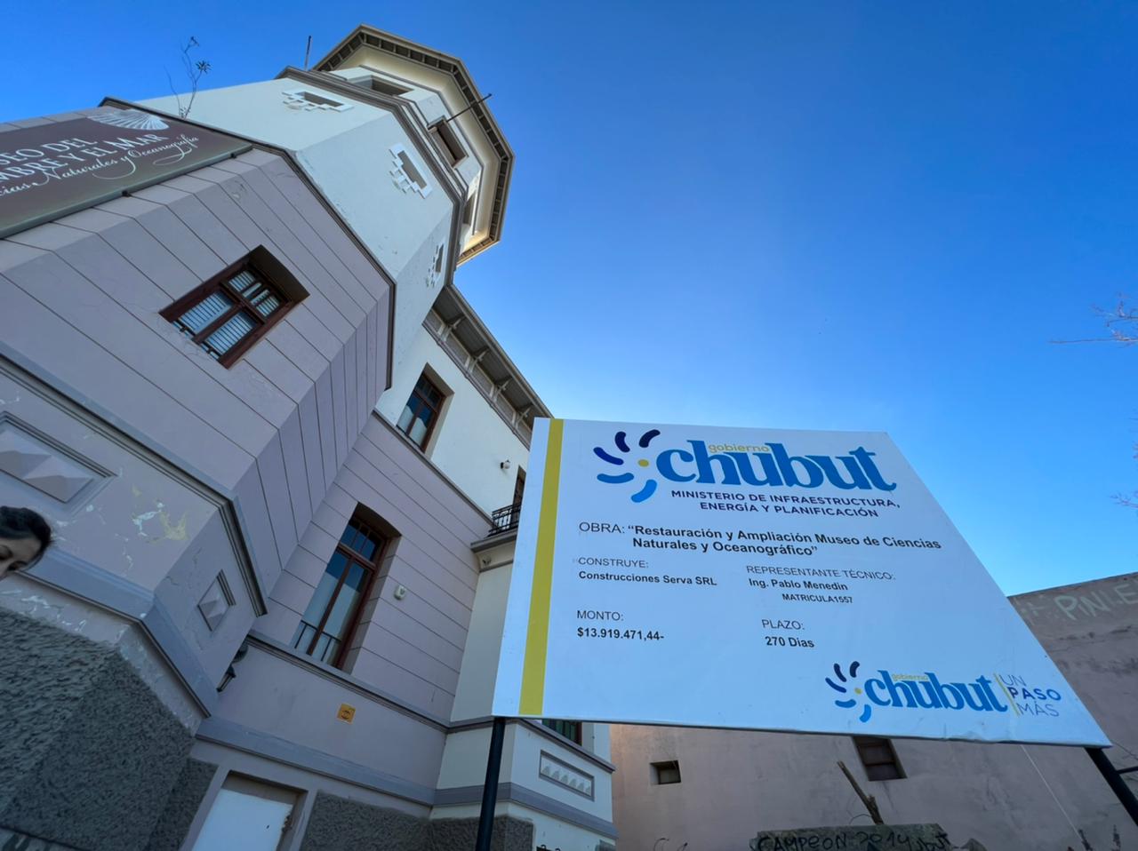 El Gobierno Provincial trabaja en la restauración del Museo de Ciencias Naturales y Oceanográfico de Puerto Madryn