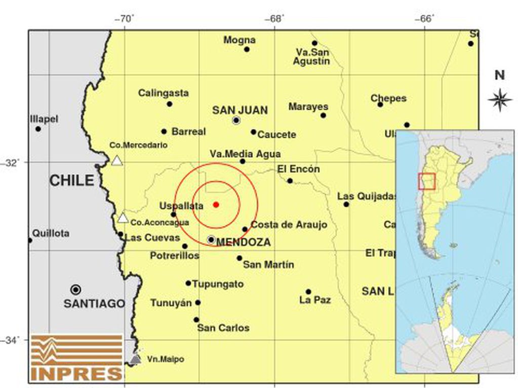 Un sismo de 3.9 grados sacudió a la provincia de Mendoza este jueves por la mañana