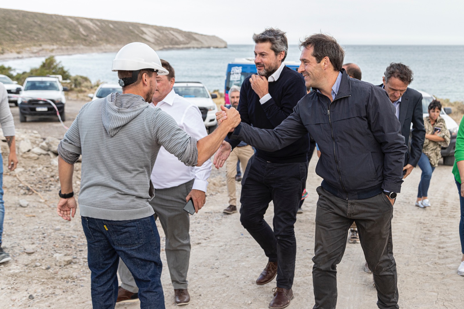 Luque, Katopodis y Lammens recorrieron la segunda parte de la obra del Centro de Interpretación