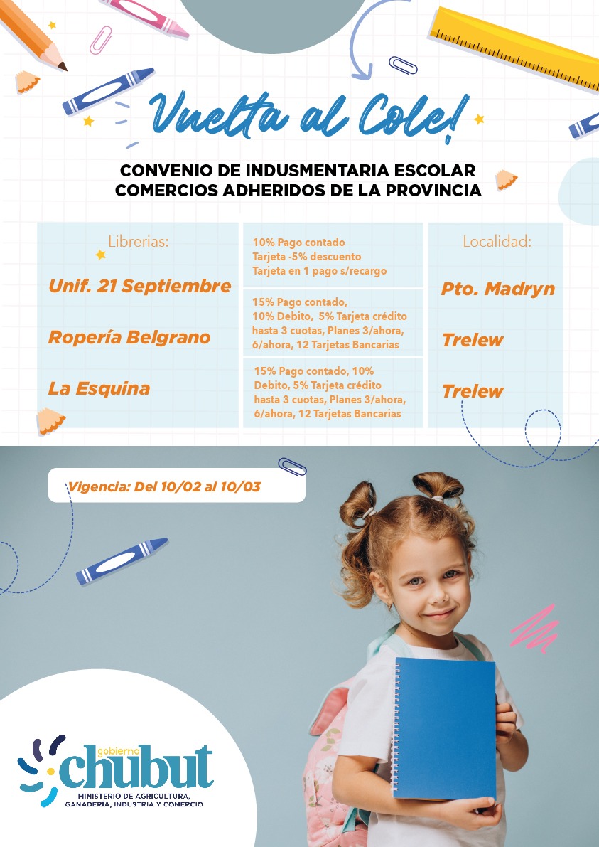 El Gobierno Provincial lanzó un programa de descuentos para útiles e indumentaria escolar