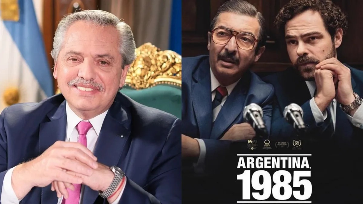 Alberto Fernández felicitó por su trabajo a los actores de Argentina, 1985
