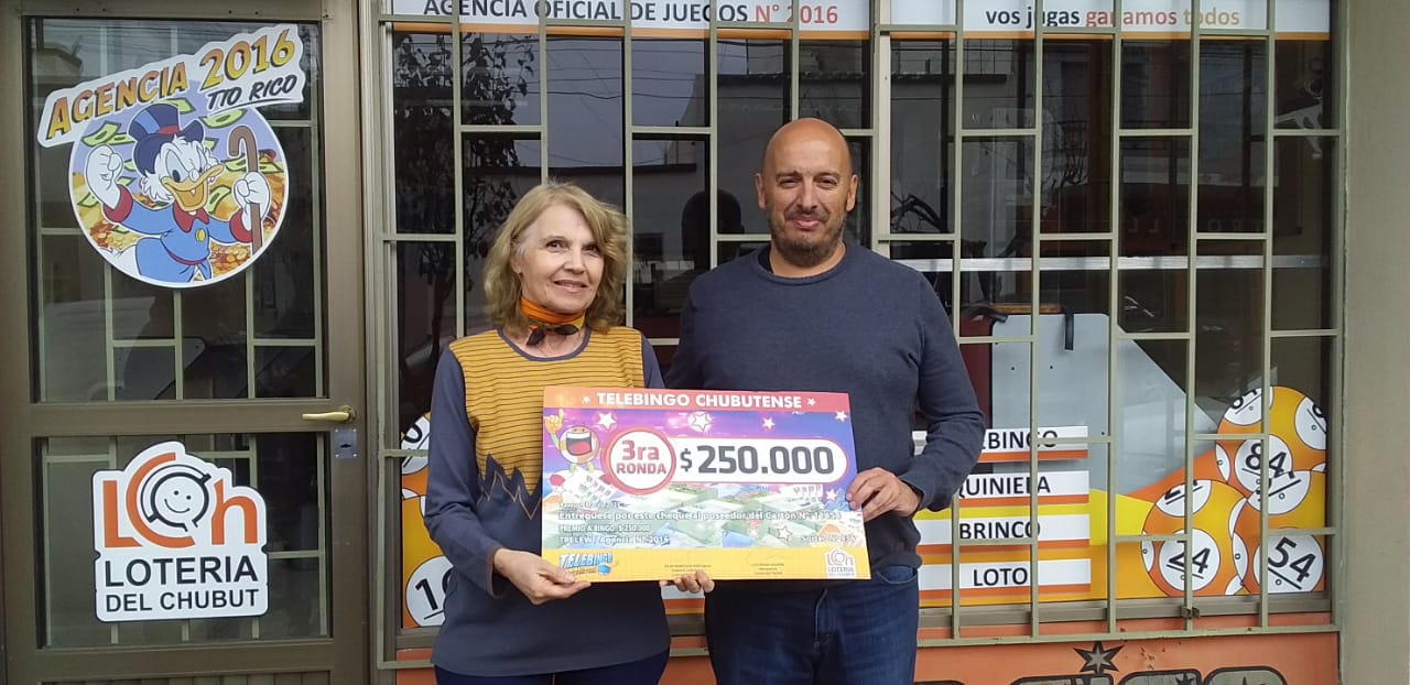 Lotería del Chubut entregó $ 250 mil a un vecino de Trelew