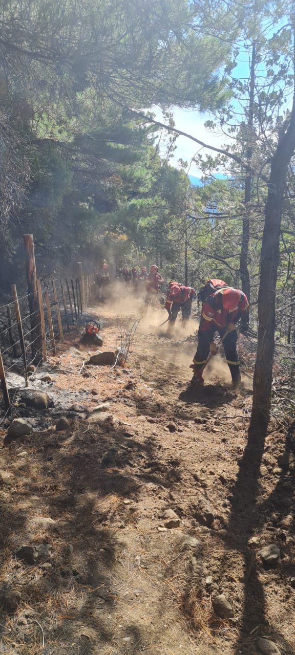 Continúa el despliegue de recursos para controlar incendio en cercanías de Epuyén