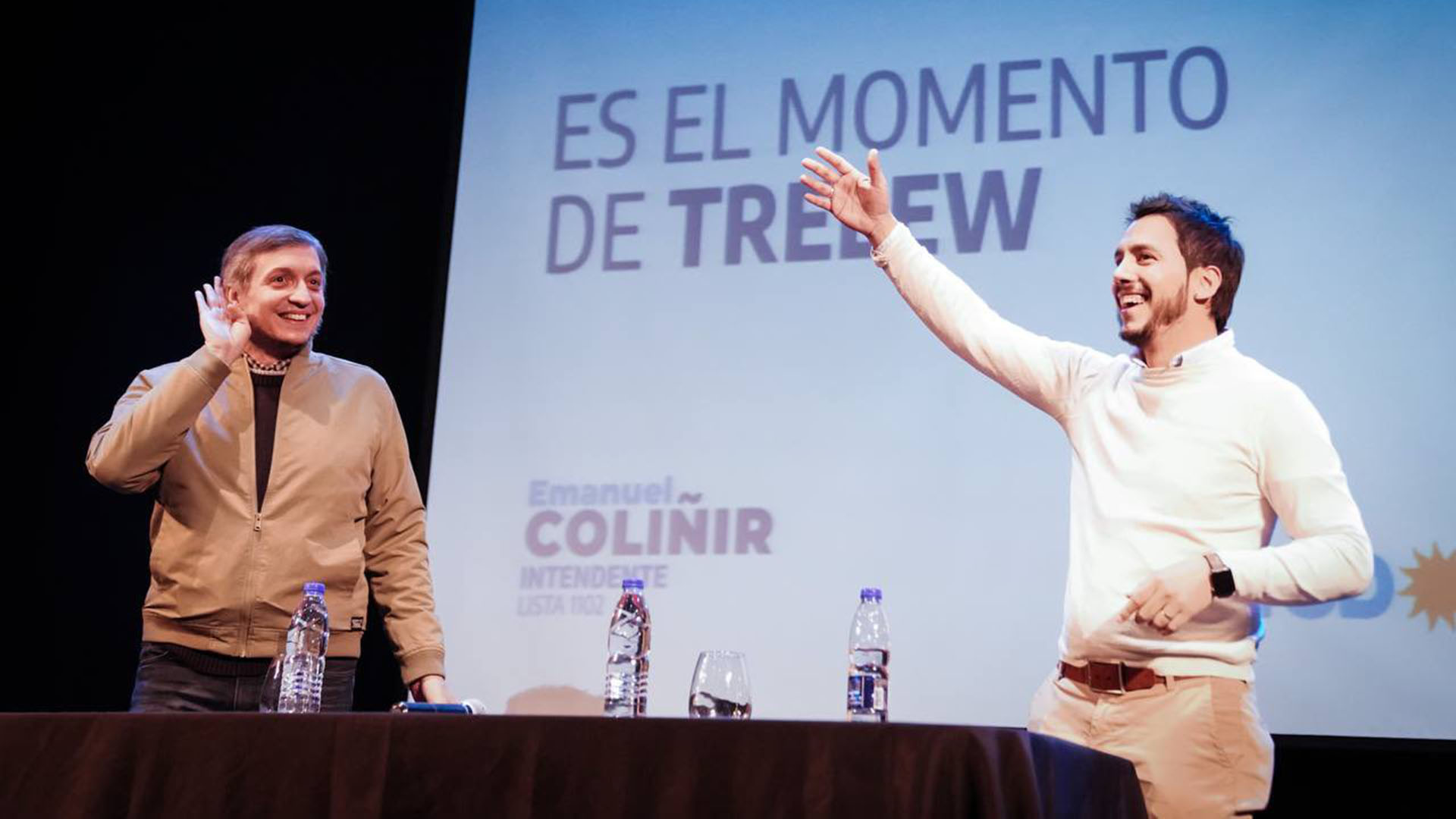 Máximo Kirchner estuvo en Trelew acompañando a Emanuel Coliñir y llamó a “votar con alegría”