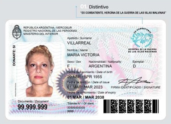 El Gobierno presentará un nuevo diseño de DNI para héroes y heroínas de Malvinas