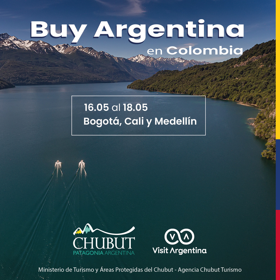 “BUY Argentina”: Chubut fortalece su promoción turística internacional en Colombia