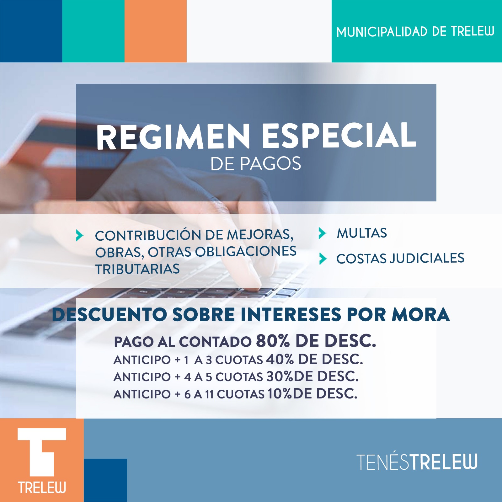 Trelew: Hasta el 30 de junio seguirá vigente el régimen especial para el pago de impuestos