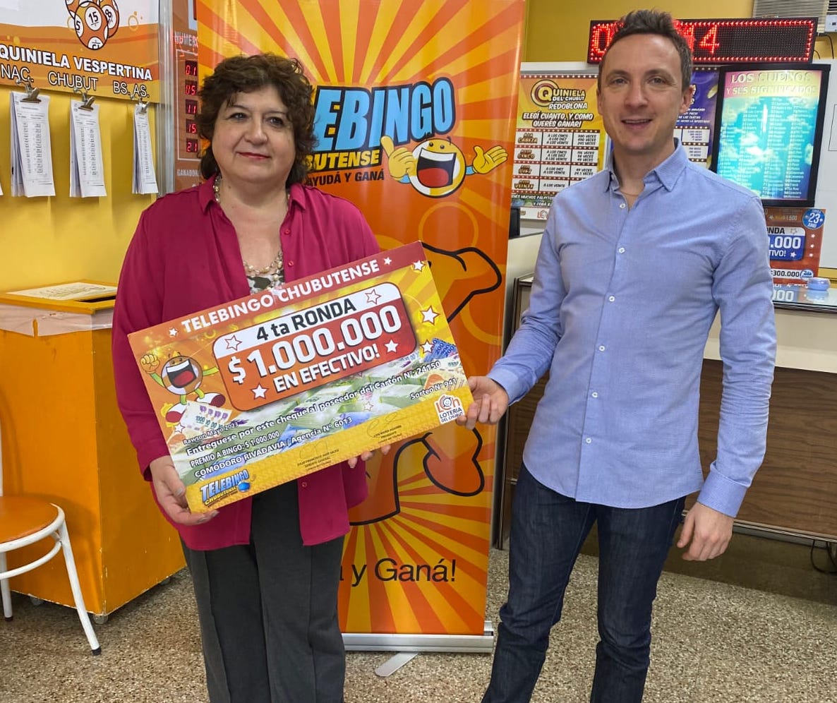 Lotería del Chubut premió por segunda vez a un apostador del Telebingo