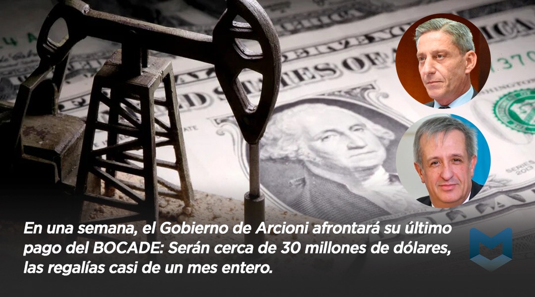 En una semana, el Gobierno de Arcioni afrontará su último pago del BOCADE: Serán cerca de 30 millones de dólares, las regalías casi de un mes entero