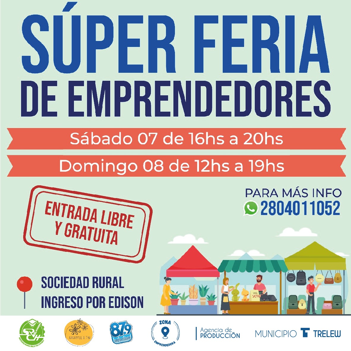 Se viene la primera Súper Feria de Emprendedores en el mes aniversario de Trelew