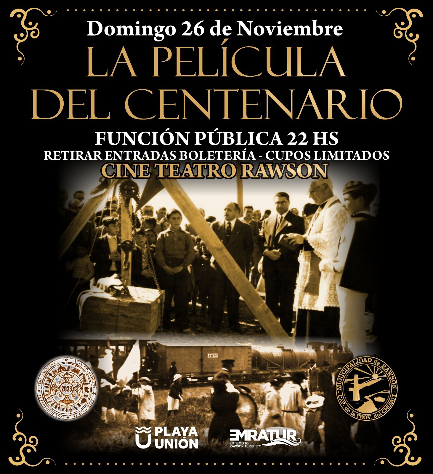 Hoy se estrena la película de los 100 años de Playa Unión en el Centro Cultural “José Hernández” de Rawson