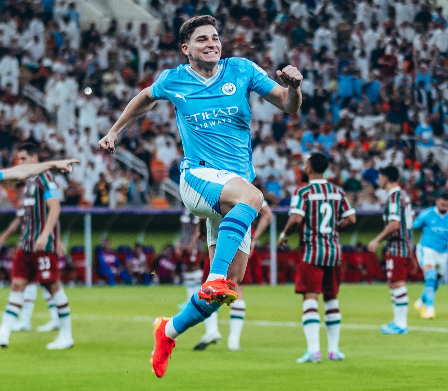 Mundial de Clubes: Julián Álvarez marcó un doblete en la goleada ante Fluminense y alcanzó una marca histórica