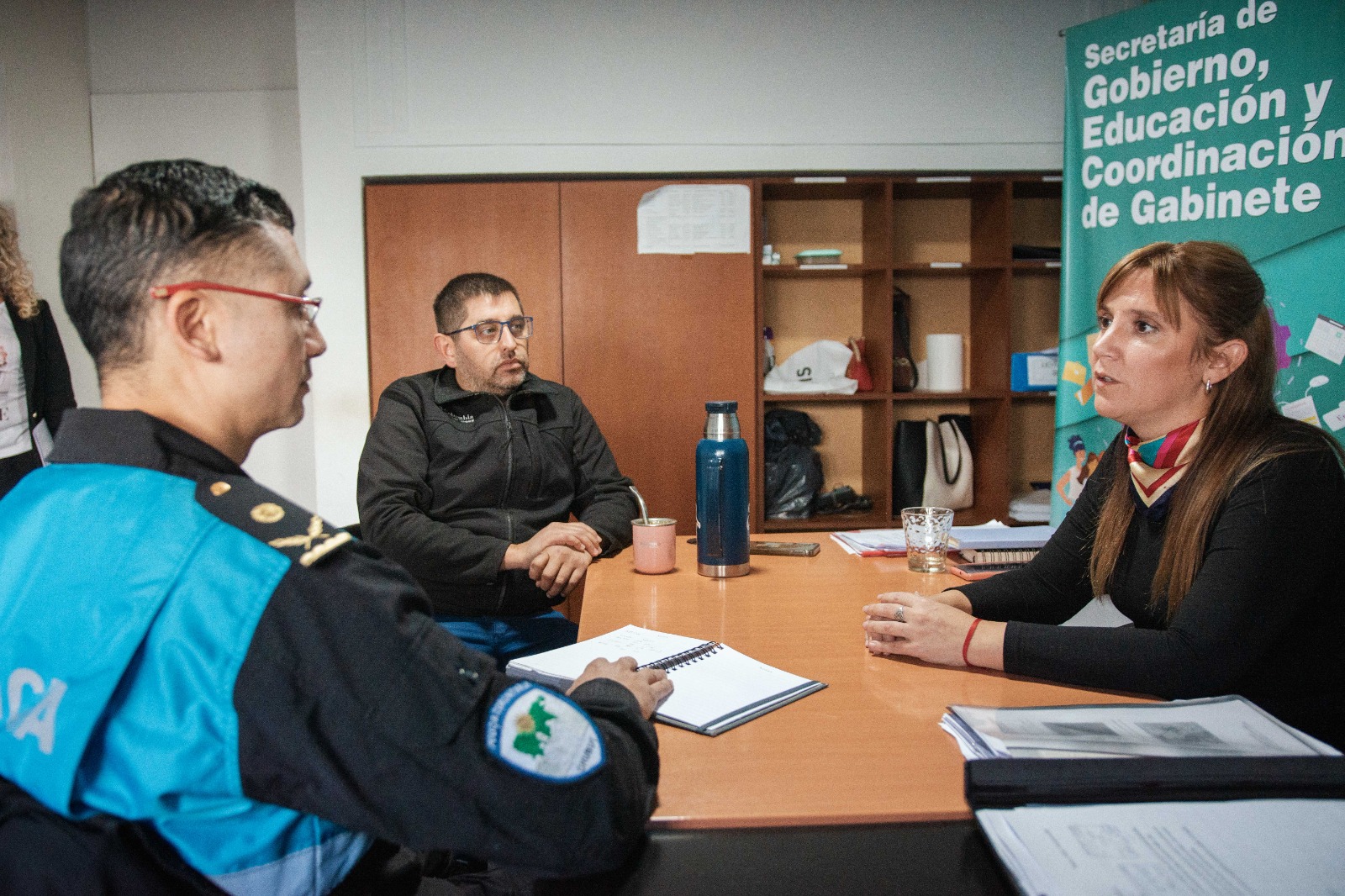 Barneche se reunió con el jefe del Área de Policía Comunitaria de Rawson con la mira puesta en el nuevo programa de corredores escolares seguros