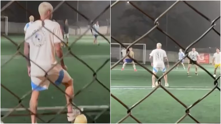 Filtraron un video de Rodrigo De Paul jugando un partido con sus amigos en Núñez