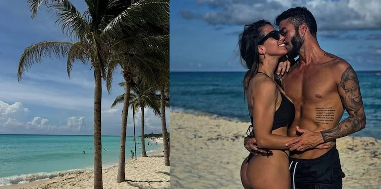 Cinthia Fernández y Roberto Castillo disfrutan de su amor en las playas de México
