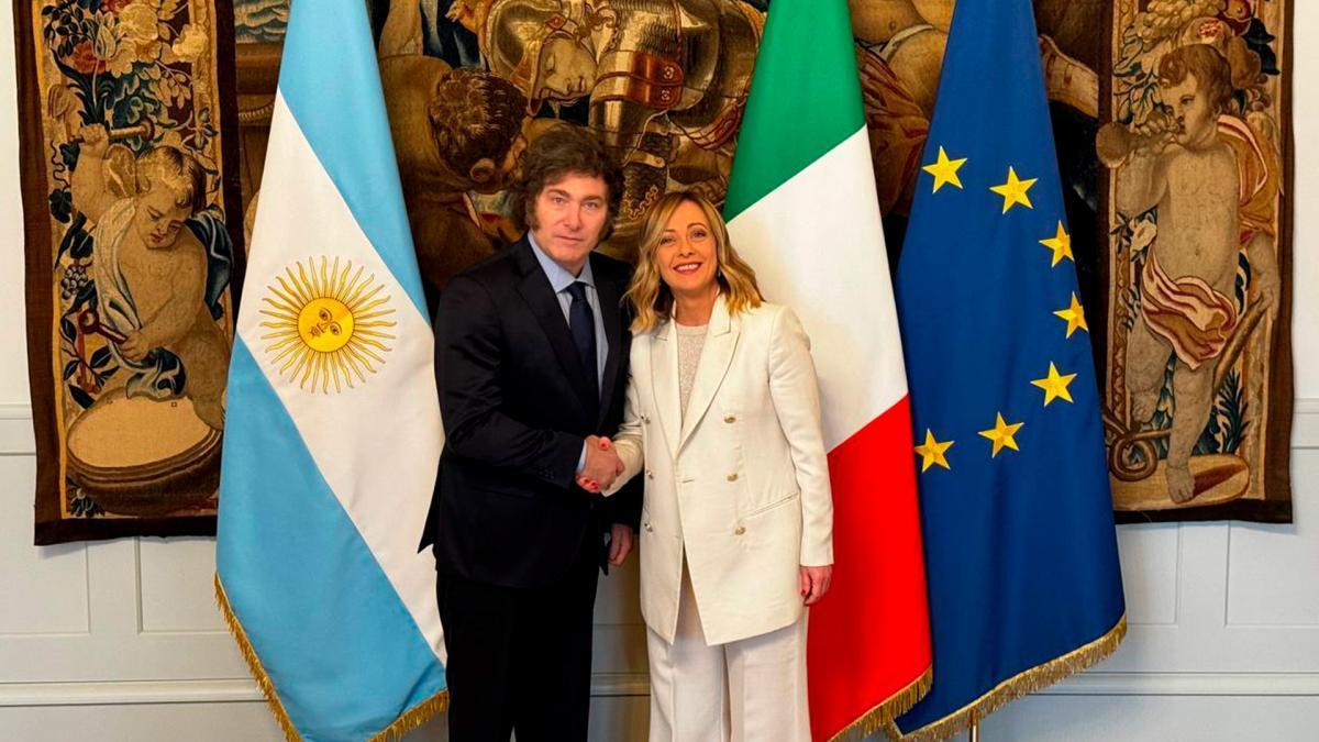Milei se reúne por sexta vez con Giorgia Meloni en Roma y quiere fortalecer su rol como referente de la nueva derecha