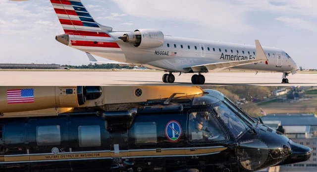 Tragedia aérea en Washington: Un avión y un helicóptero chocaron en el aire y cayeron al río Potomac