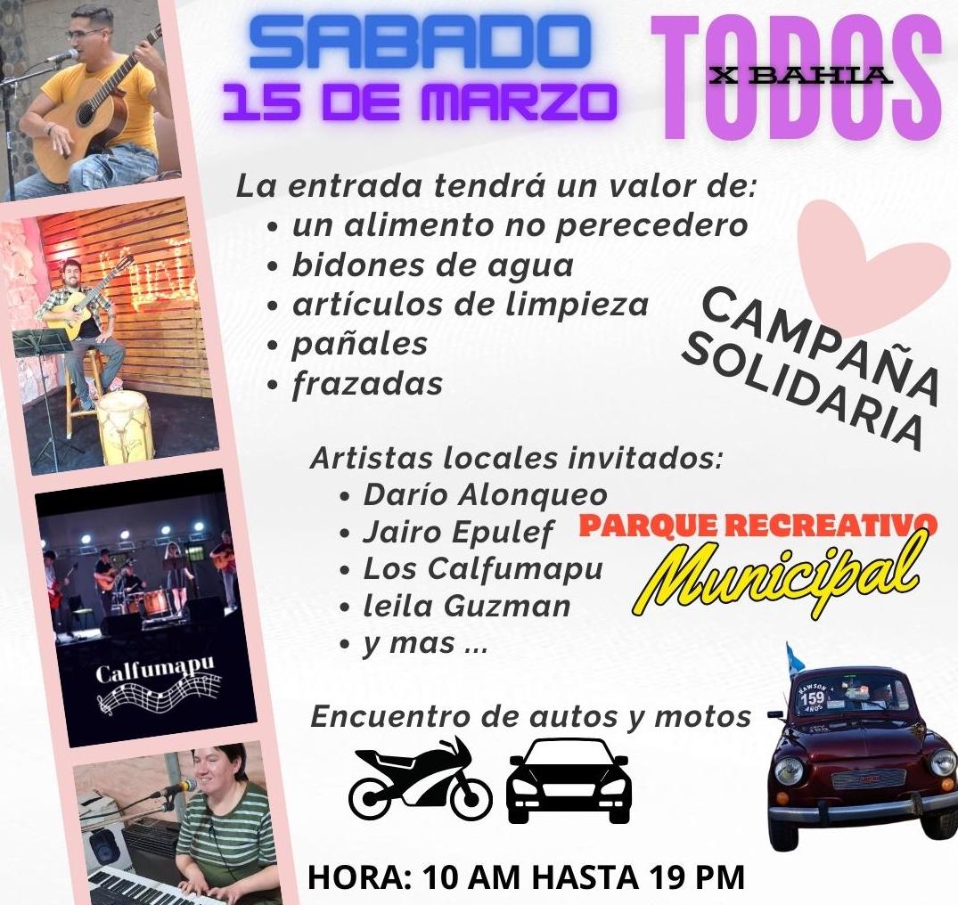 Campaña solidaria en el Parque Recreativo Municipal de Rawson para los damnificados de Bahía Blanca