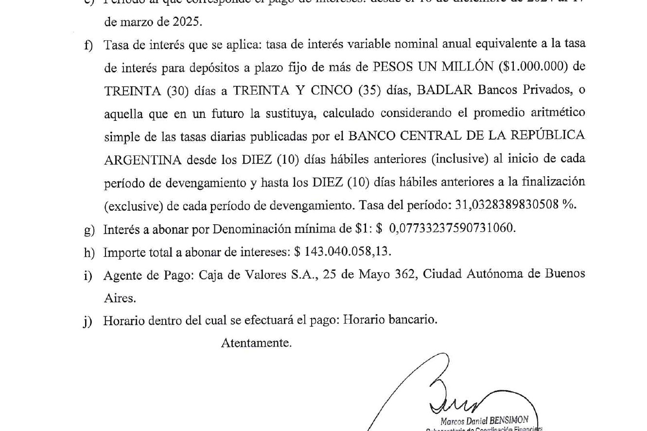 Chubut pagó $ 143 millones de intereses por el Bono de Conversión de la ANSeS