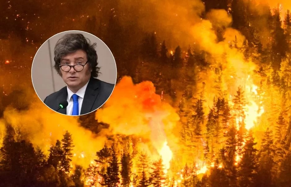 Milei dio detalles sobre los recursos que envió Nación para combatir el fuego en Chubut y calificó el esfuerzo como “lucha histórica”